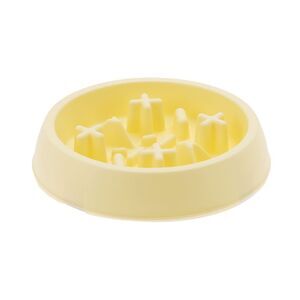 Convenient Round Dog Bowl for Indoor and Outdoor Yellow